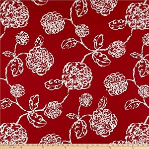 Magnolia Home Fashions Home Outdoor Melbourne Red Fabric Fabric by the Yard