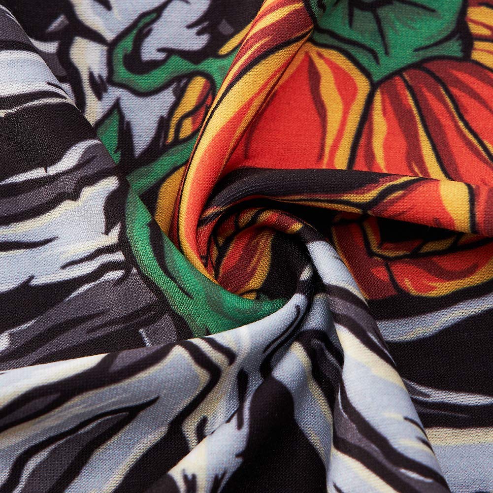 RAISEVERN Children Pumpkin Rib-cage X-Ray Skeleton Halloween Kids T-Shirt Fantasy Short Sleeve