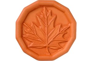 JBK Pottery Brown Sugar Saver - Terra Cotta Humidifying Stone Softens Brown Sugar, Keeps Snacks Crisp and Fresh - Natural Clay Moisture Absorber for Food and Chips (Oak Leaf Design)