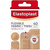 Elastoplast Flexible Fabric Bandages, 40 Strips, Assorted Sizes, beige | Extra Flexible | Adapts to all your movements | Stro