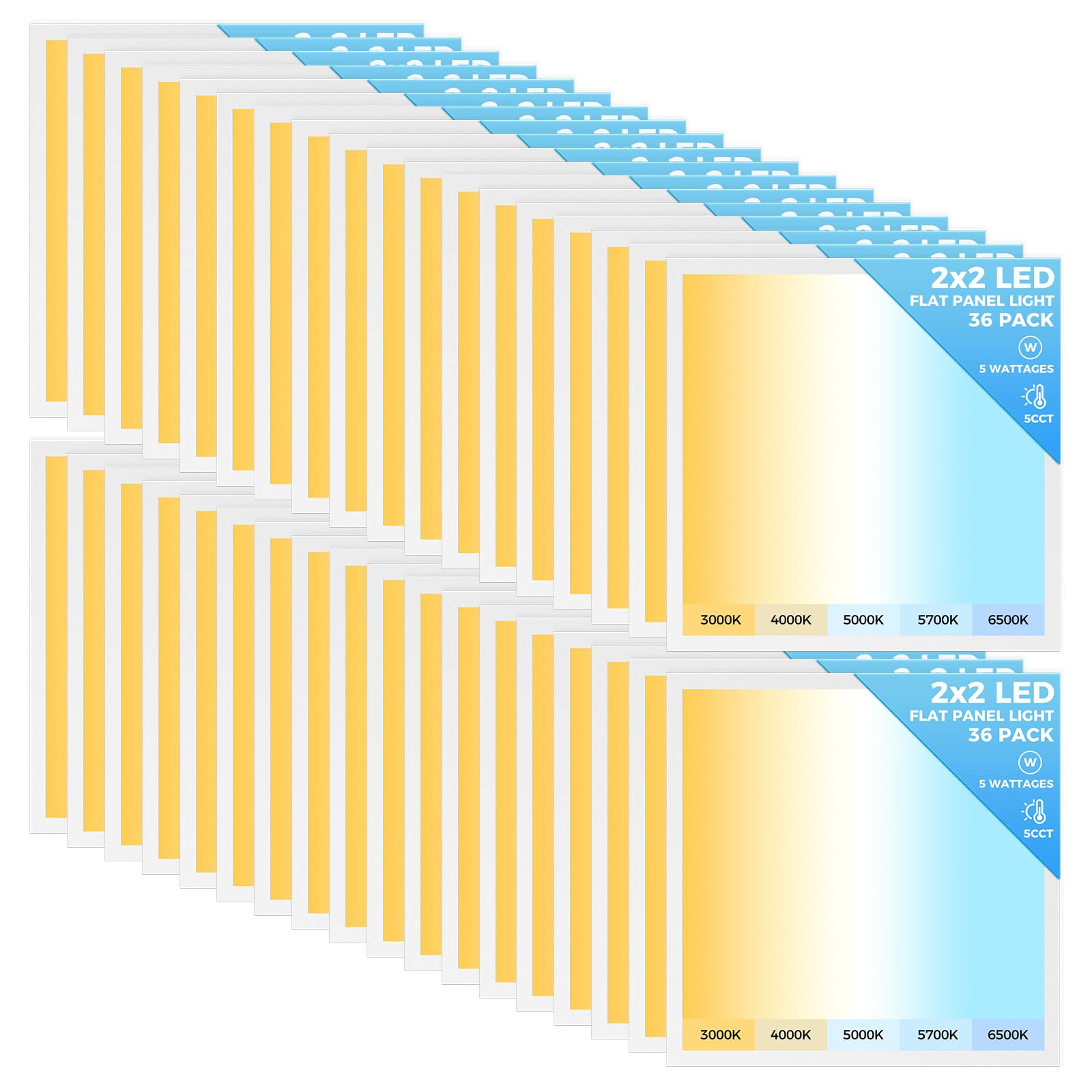 AIKVSXER 36 Pack 2x2 LED Flat Panel Light, Flush