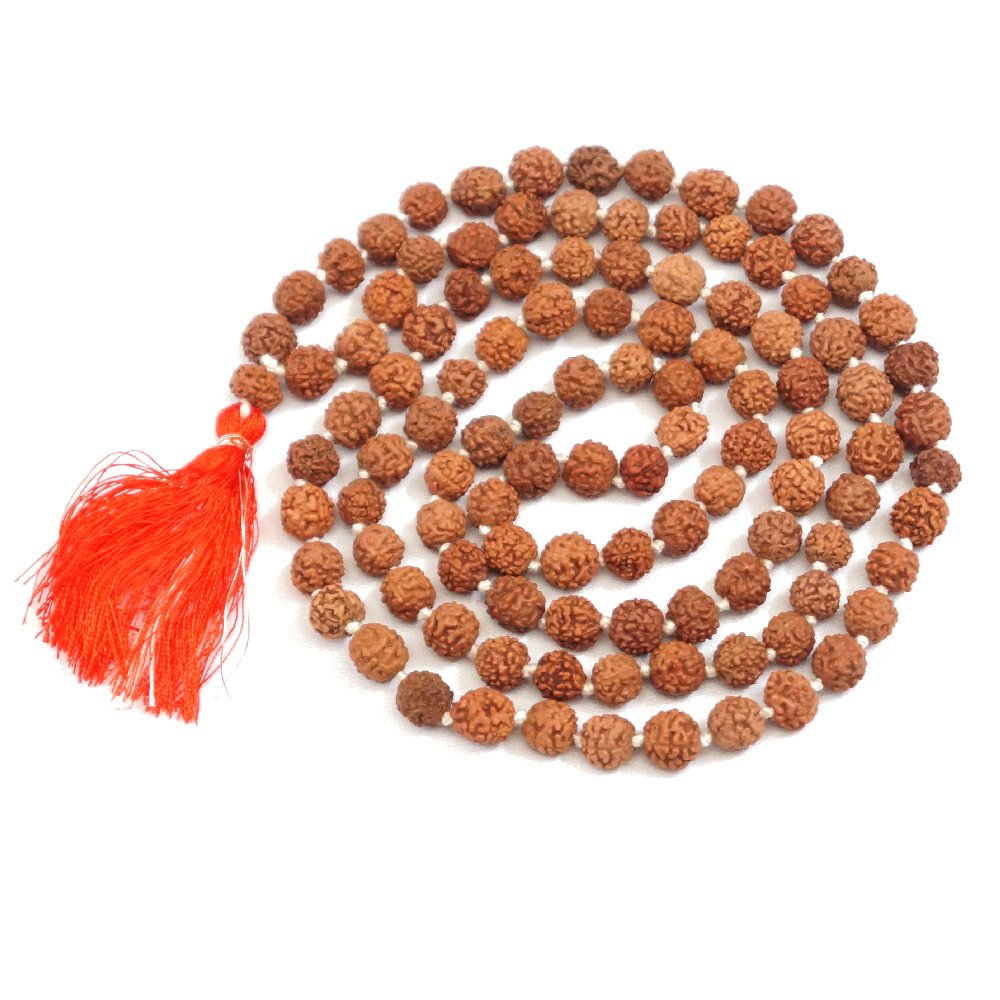 Rudraksha Japa Mala 7 mm| Authentic Indian 108 Beads | Hand-picked | Rosary for chanting