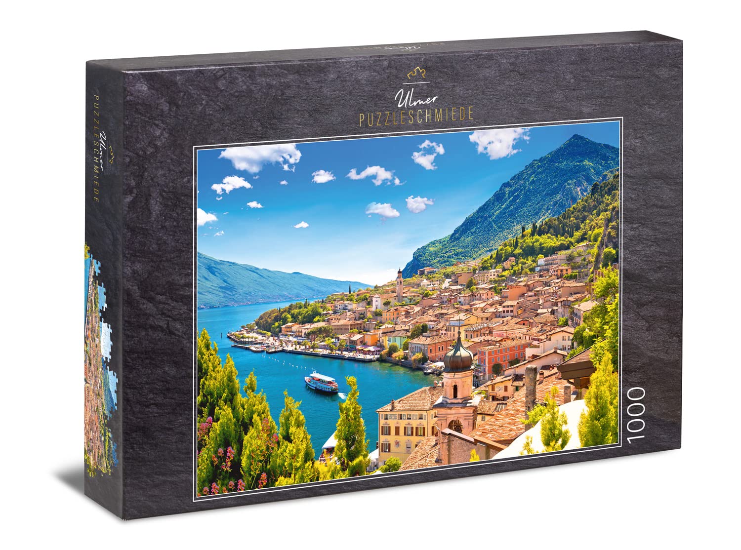 Ulmer Puzzleschmiede - Puzzle "Lago di Garda" - Classic 1000 piece jigsaw puzzle from Lake Garda - the picturesque view of the limon sul Garda, Lombardei, North Italy