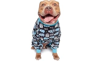 Pittie Clothing Co. Pajamas, X-Large, Black Hippo - Pit Bull Dog Clothes, Onesie for Pitbull Pajamas, Comfortable Lightweight Material