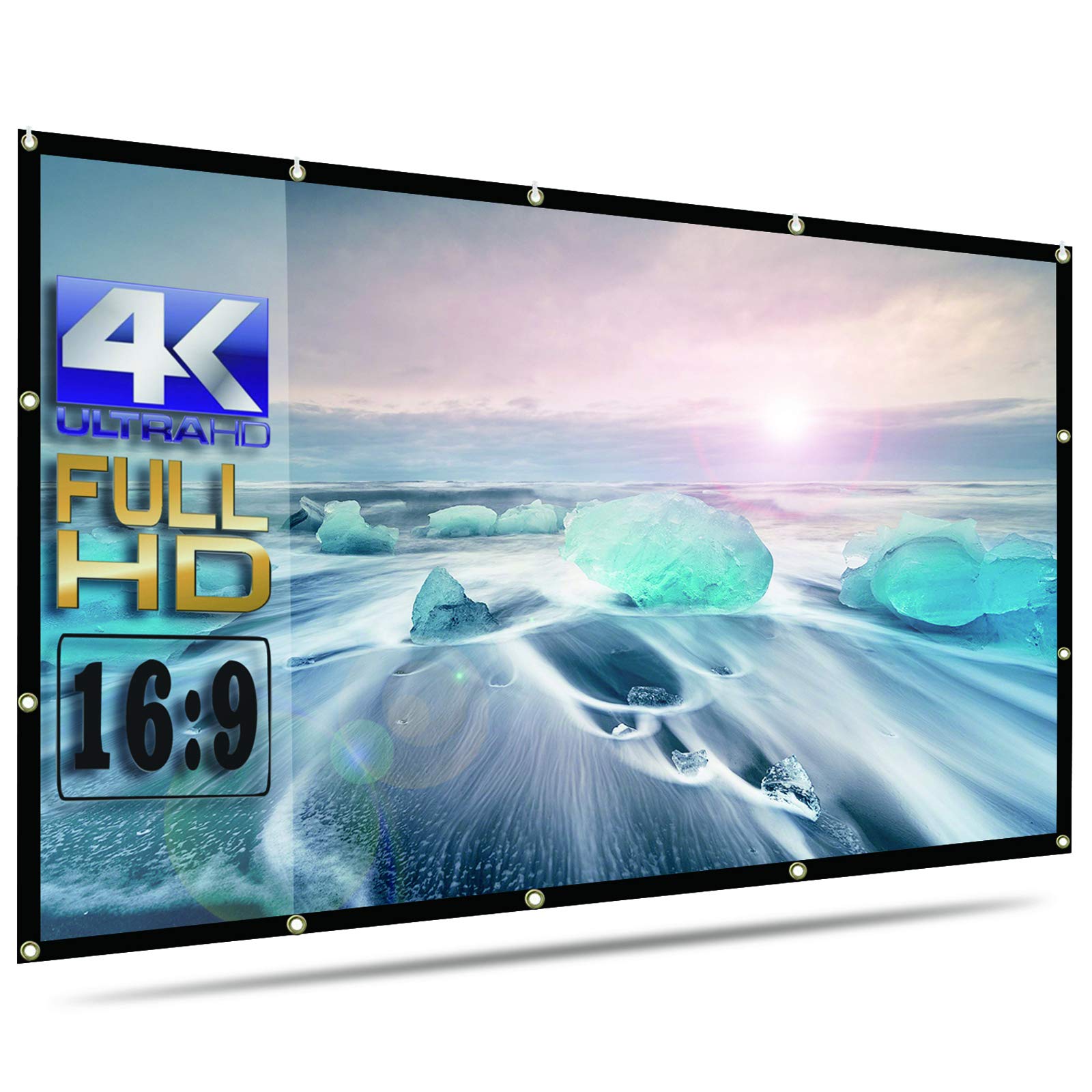 OWill Projector Screen,Portable Projection Screen 16:9 HD 4K Foldable And Easy To Install for Home Theater Cinema Indoor Outdoor Front and Rear Projection (100inch)