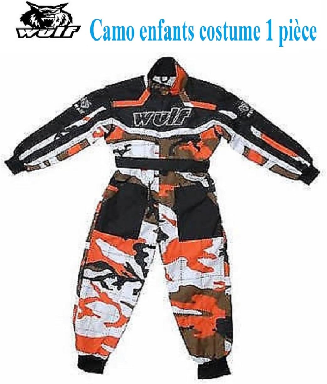 Combinaison Motocross Wulf MX Enfants - Quad, Trial, Enduro - Taille 3-13 Ans - Lavable