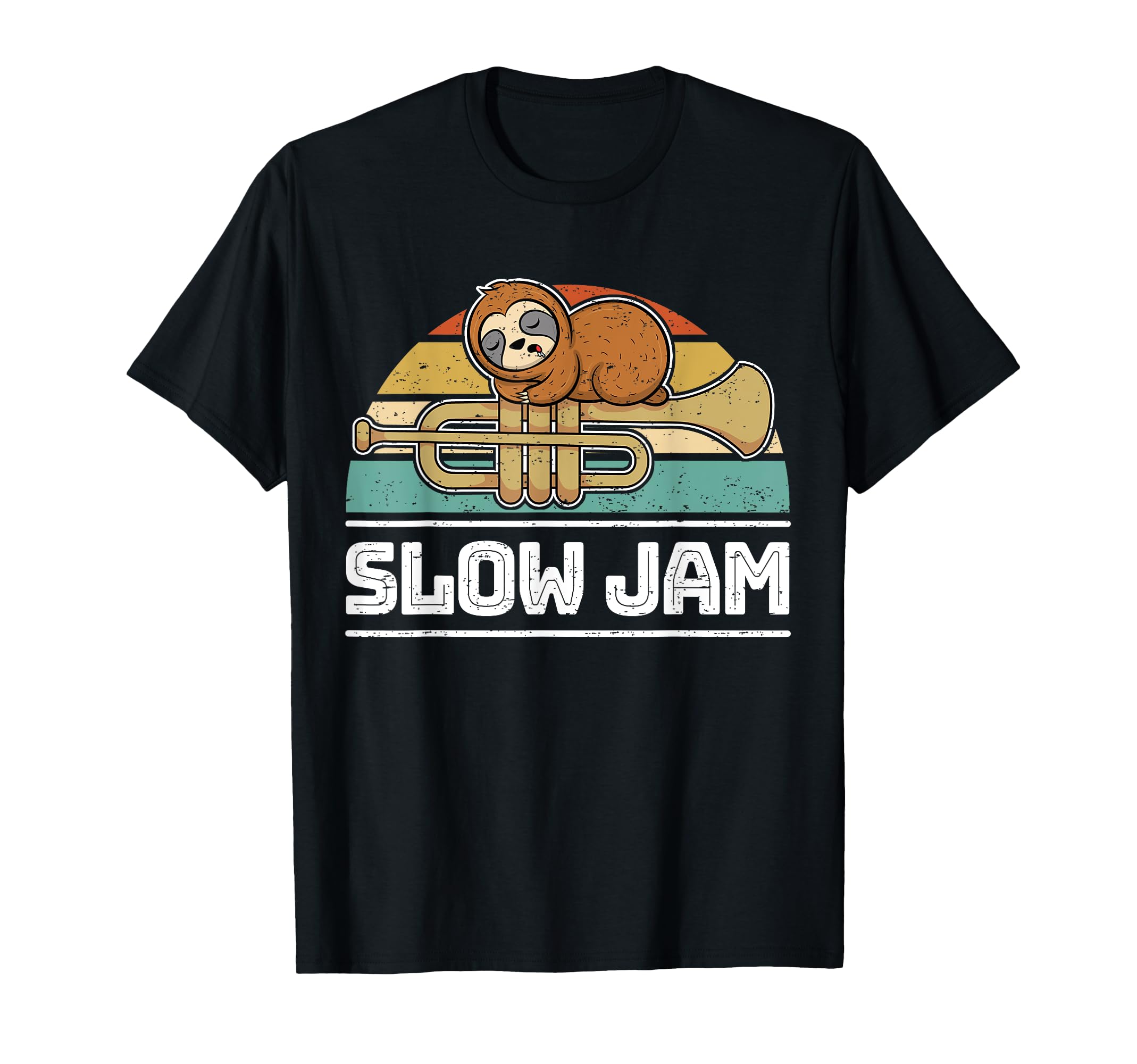 Fun Trumpet Player Saying Sleeping Sloth Trumpeter Slow Jam T-Shirt