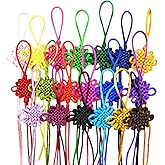 Snadulor 100 Pcs Chinese Knot Lucky Pendant for Chinese New Year Home Decoration to Bring You Auspicious Wealth Health and Happiness