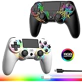 DEFNDR 2 Pack Wireless Controller for PS4 - Controller fit for PlayStation 4/Pro/Slim/PC, Spider Pattern Design, 1000mAh Battery, Adjustable RGB, Double shock, 6-Axis Gyro, Built-in Speaker