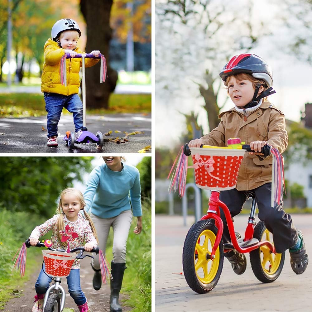 Cestino Per Bici Colorato Con Streamer Per Manubrio Per Bambina &ndash; Biciclette E Scooter