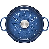 Le Creuset Noel Collection: Signature Cast Iron Braiser Embossed Snowflake w/Stainless Steel Knob, 2.25 qt., Marseille