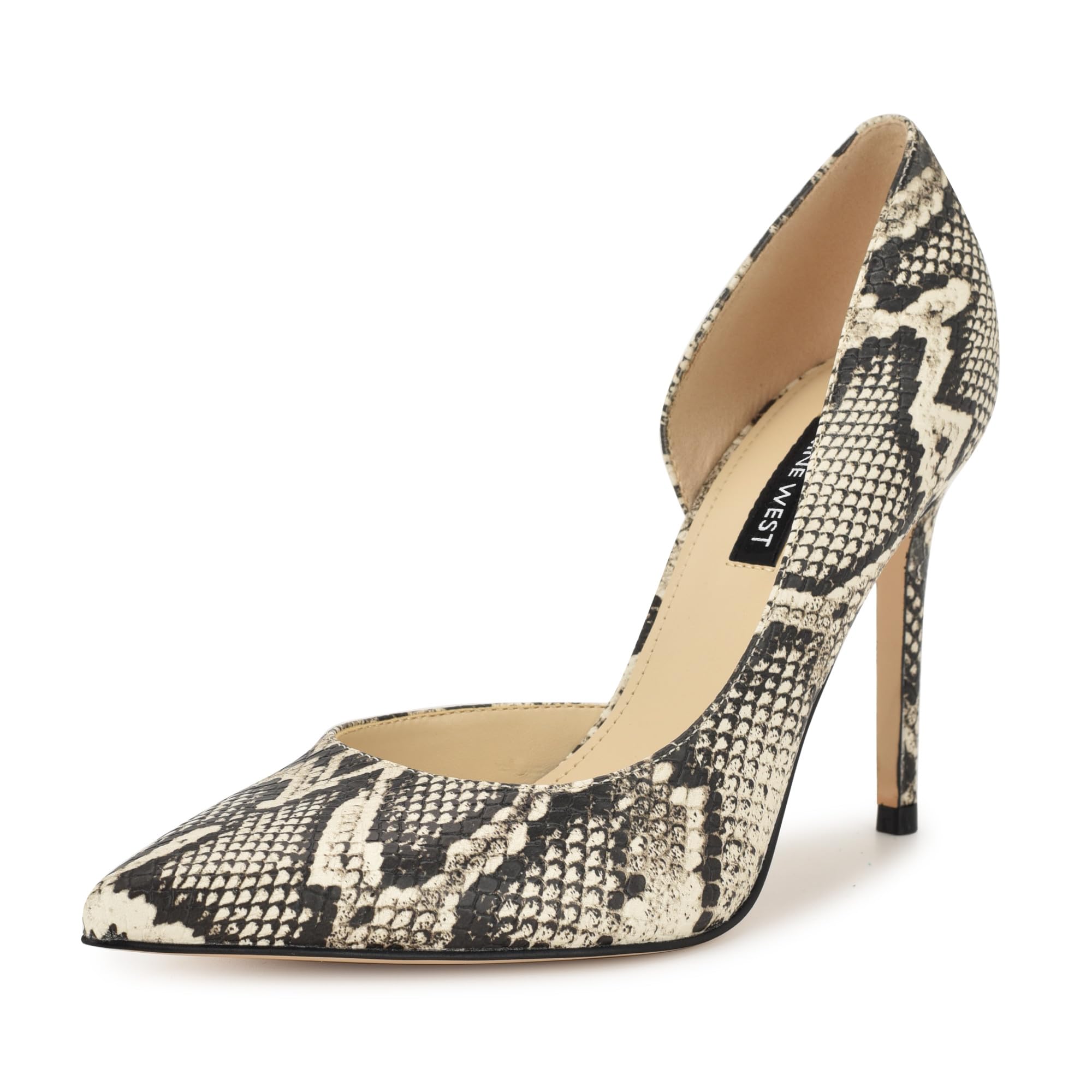 Nine West Women’s Folowe Pump, Light Natural Snake Multi 051, 5