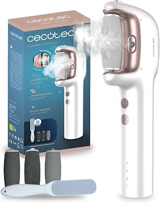 Lima Elettrica Piedi Calli con Batteria Ricaricabile SkinCare Steam Silky. Funzione Vapore, 3 Testine, Resistente all'Acqua IPX7, 3 Velocità, Raschietto Extra, Raspador per pelle Secca e Dura