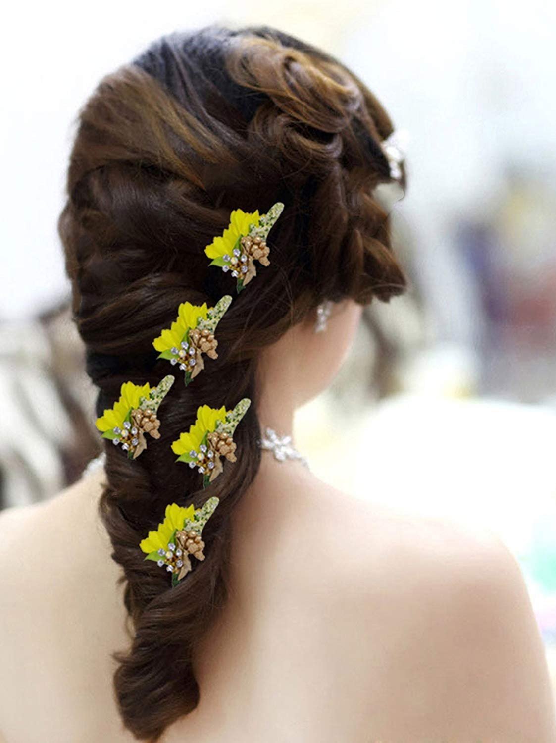 Buy Ekan Flower Pins Hair Juda Pins For Women Wedding Multicolor
