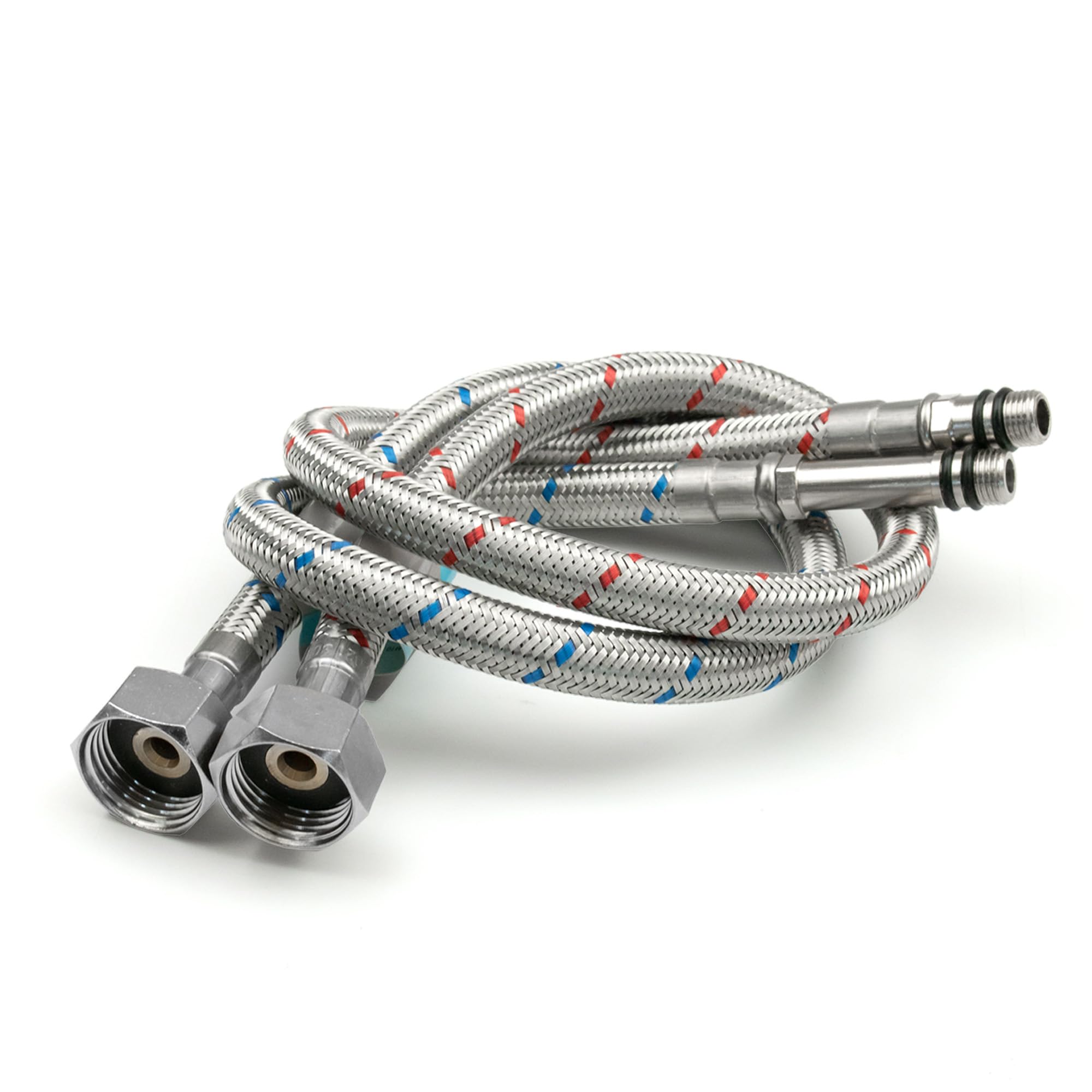 Flexible Tap Connectors M10 x 1/2 BSP – Pack of 2 | 6 Lengths Available | 500mm | Braided Stainless Steel Flexi Hose | Kitchen & Basin Monobloc Mixer Tap | Leakproof | Xcel Home — image 1