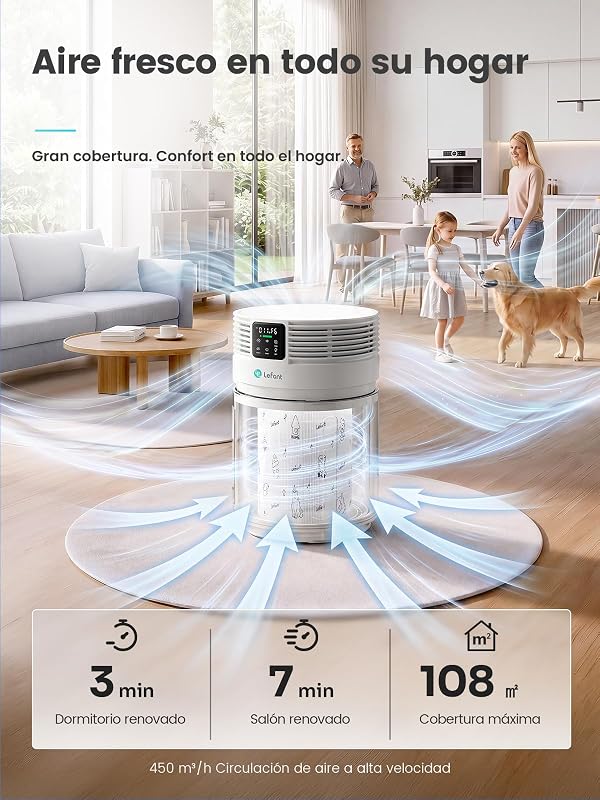 Purificador de ar A1 Pro com filtro HEPA, CADR350 m³/h, sensor PM2.5