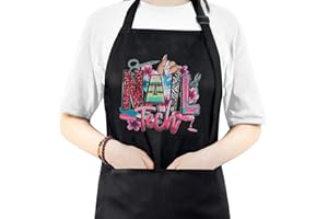 BOMOQING Adjustable Manicurist Apron, Waterproof Nail Tech Apron with 2 Pockets, Professional Cosmetics Apron