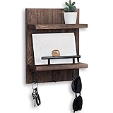Lucundm Key Holder Wall Mount, Mail Shelf Decor