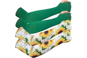 MIG4U 2 Pairs Arm Sleeves, Farmers Gardening Sleeves for Women and Men, Cooling UV Sun Protection Sleeve with Thumb Hole