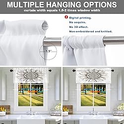 Batmerry White Black Sketch Sunflower Valance