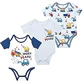 DREAMHALO Baby Bodysuits 3-Pack Newborn Boys Girls Soft Bodysuit Bamboo Viscose Infant Toddler Summer Outfits