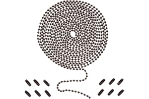 SmoTecQ Ceiling Fan Pull Chain, 120" Rust Proof Copper 3mm Beaded Extension Chains with 12 Matching Connectors, Bronze