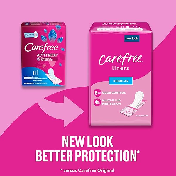 CAREFREE PANTY LINERS, REGULAR LINERS, WRAPPED, UNSCENTED, 54CT