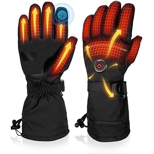 Rechargeable Heated Gloves for Men Women with 6000mAh Battery