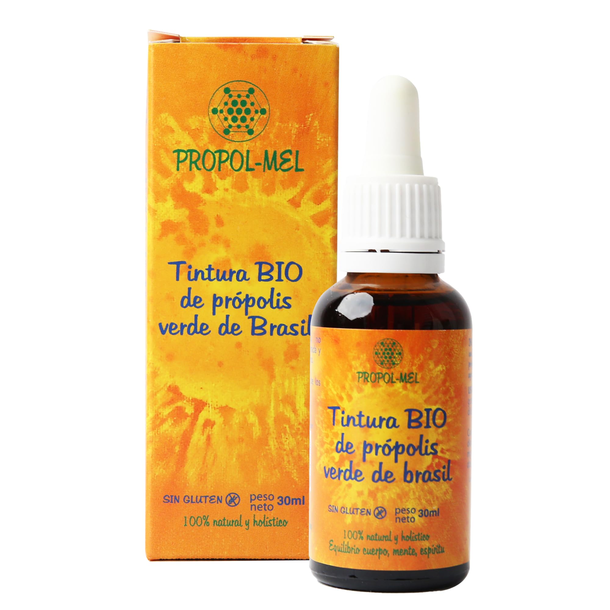 Green Propolis Tincture from Brazil 30 ml - BIO. Propolis Extract has Antibacterial, antiviral and Immune Boosting Qualities. 100% Natural, Gluten-Free, 25% Weight/Volume.