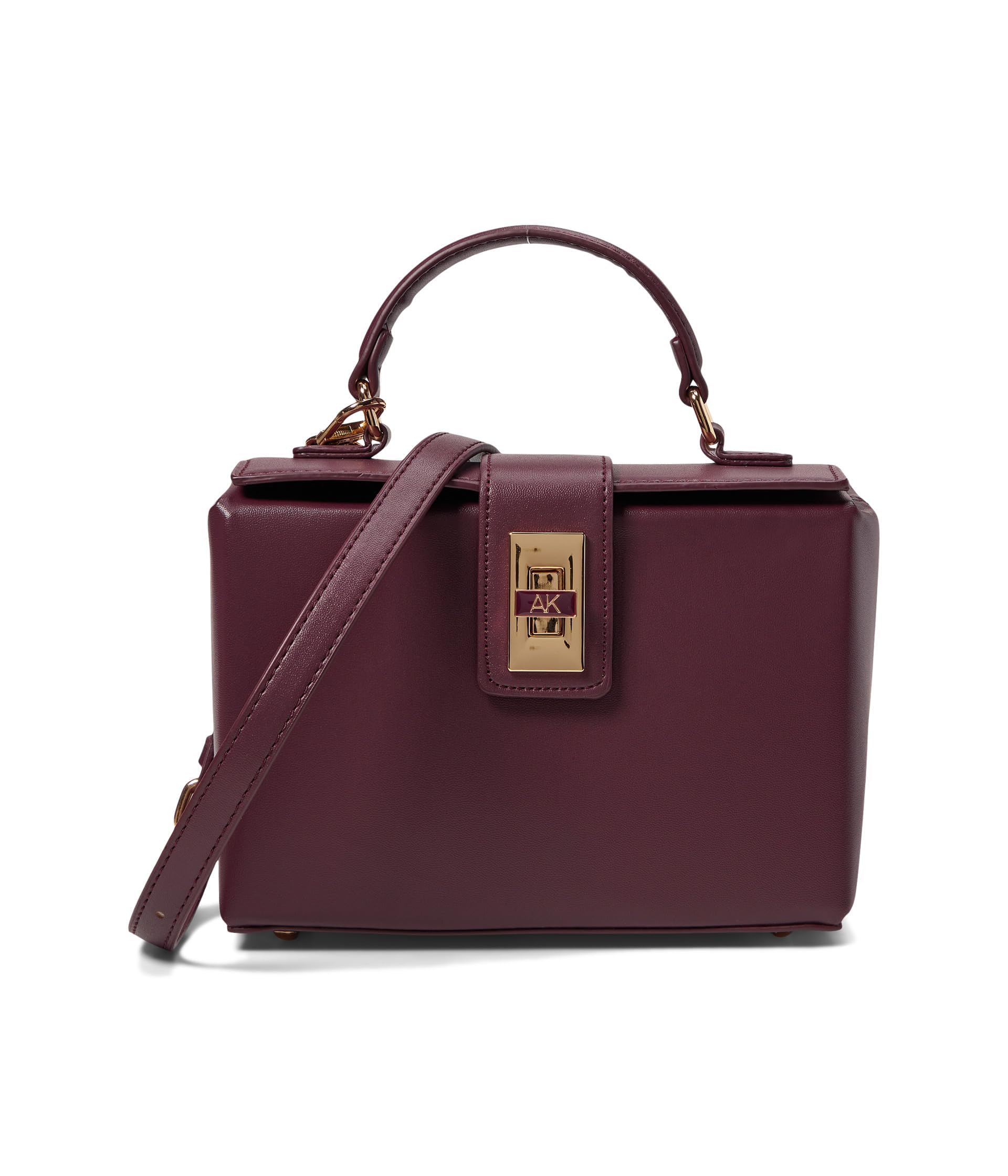 Anne Klein Convertible Box Bag with AK Enamel Turn