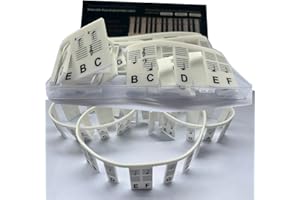 Gowxs Piano Notes Guide for Beginner,61/88-Key Full Size, Removable Piano Keyboard Note Labels for Learning,Made of Silicone, No Stickers, Reusable and Comes with Box and Instructions (Black
