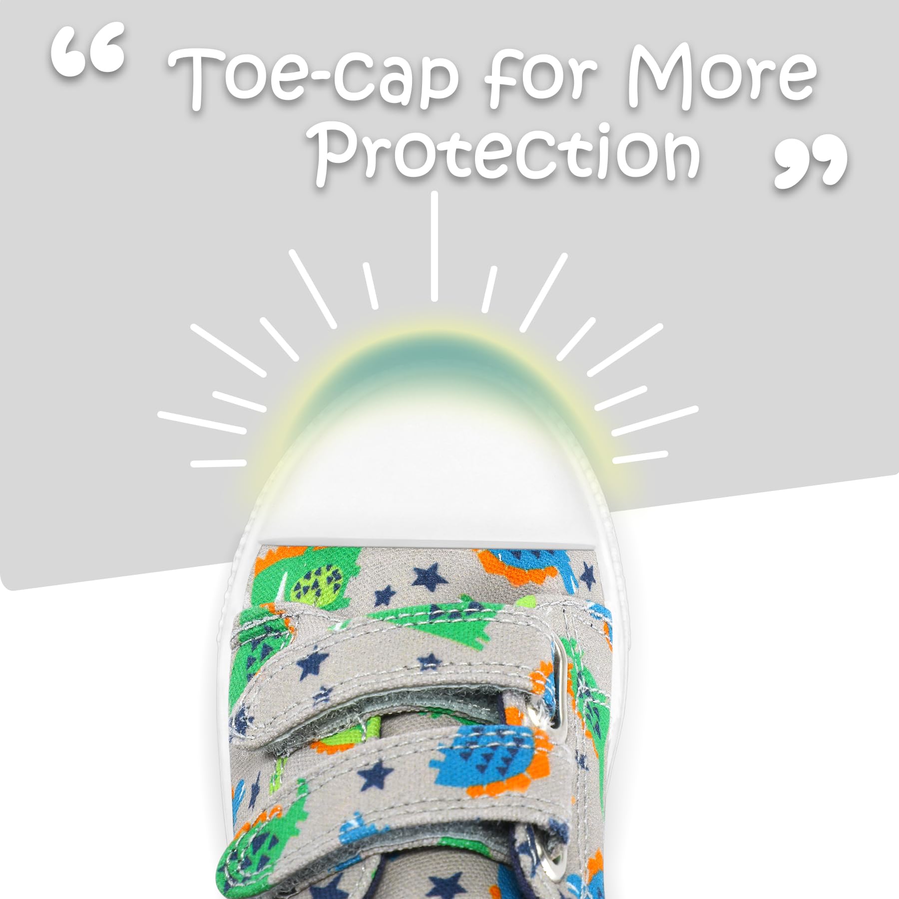 K KomForme Toddler Boys & Girls Shoes Kids Canvas Sneakers with Cartoon Dual Hook and Loops