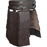 HiiFeuer Medieval Faux Leather Wide Belt Thigh Armor, Retro Double Sides Waist Armor, Mercenary & Knights Skirt for LARP