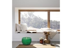 Tankana Indoor Fountain Round Water Feature Waterfall Modern with LED Lights & Pump and Pebbles for Home Decor Office Interior Design Patio, Ceramic-Like Elegance in Green,17.7 "L x 17.7"W x 11.4"H.