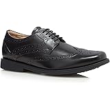 Henley Comfort Men Black Leather Brogues
