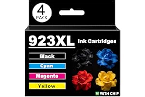 DOUBLE D 923e Ink Cartridges Compatible with HP 923 923e Ink Cartridge Combo 4-Pack for OfficeJet Pro 8122e 8139e 8138e 8125e