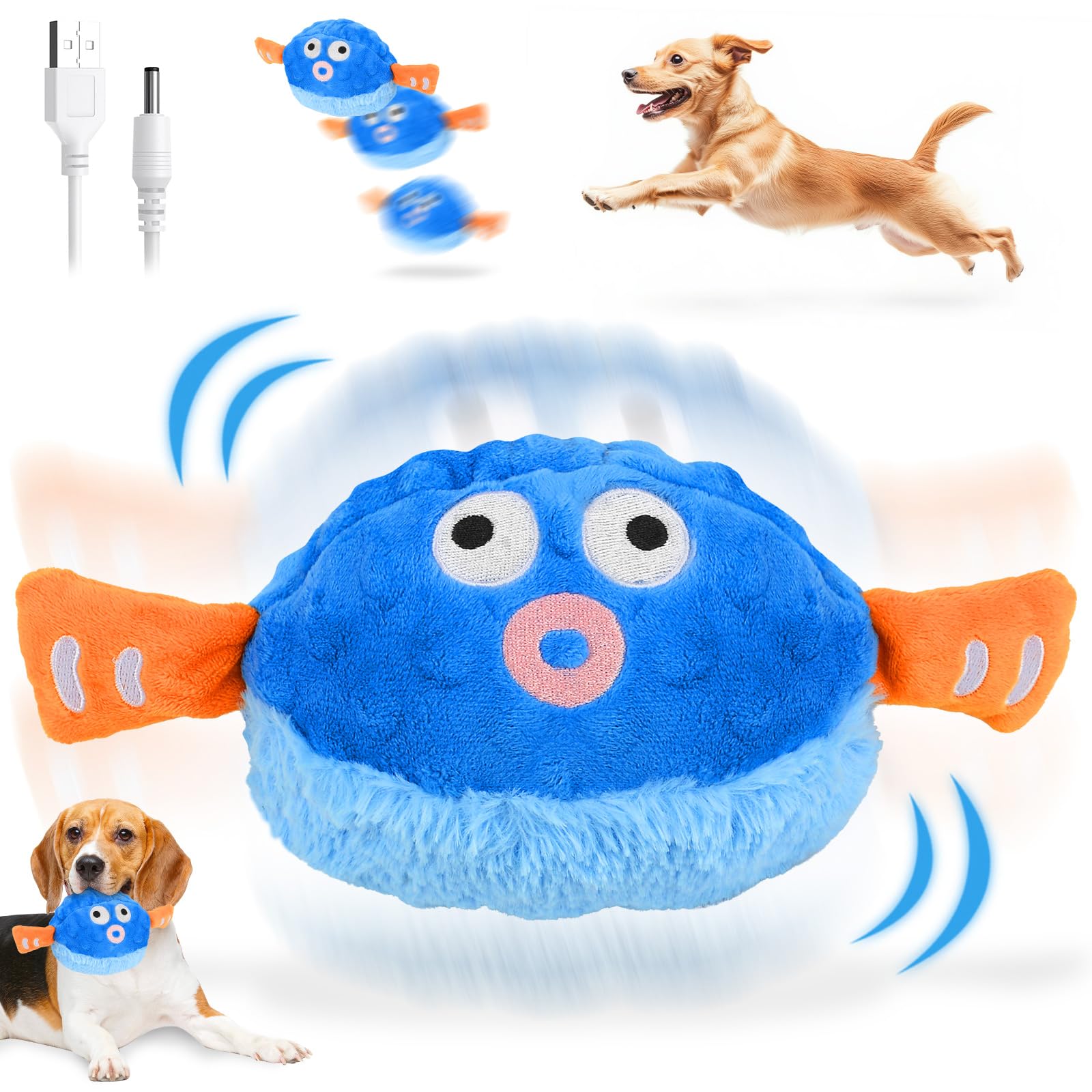 xinrongda Interactive Dog Toys, Active Moving Dog Toy, Talking Moving Jumping Pig Dancing Ball, Talking Shake Bounce Boredom Toys, Washable Cartoon Plush Moving Dogs Balls For Pets Cat