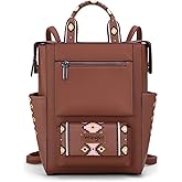 Montana West Wrangler Aztec Backpack Purse for Women Fashion Ladies Back Zip Anti Theft Convertible Backpack with Adjustable Strap