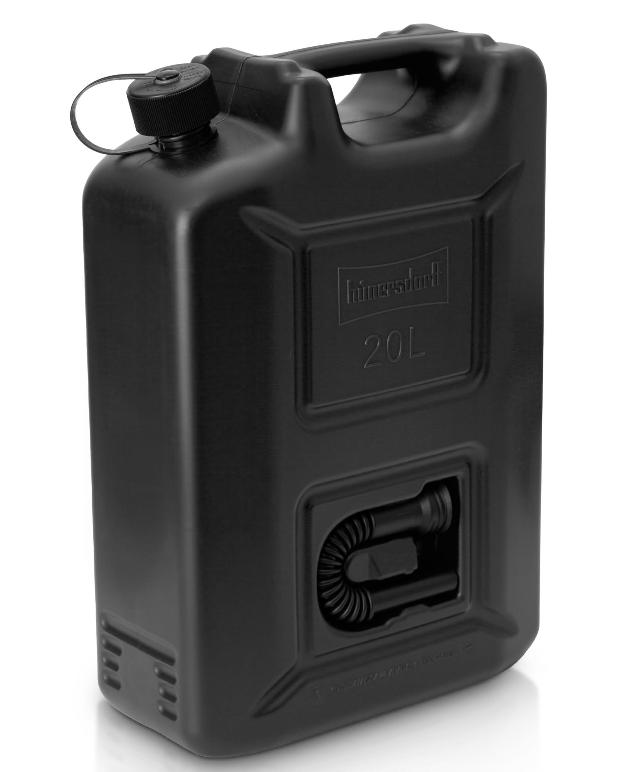 hünersdorff Kraftstoff-Kanister Profi 20L für Benzin, Diesel und andere Gefahrgüter, UN-Zulassung, Made in Germany, TÜV-geprüfte Produktion, schwarz 10
