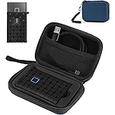 ProCase Hard Carrying Case Compatible for Samsung T7 / T7 Touch Portable SSD with Silicone Cover, Shockproof Storage Travel Organizer for T7 Touch Portable 500GB 1TB 2TB USB Solid State Drives -Navy