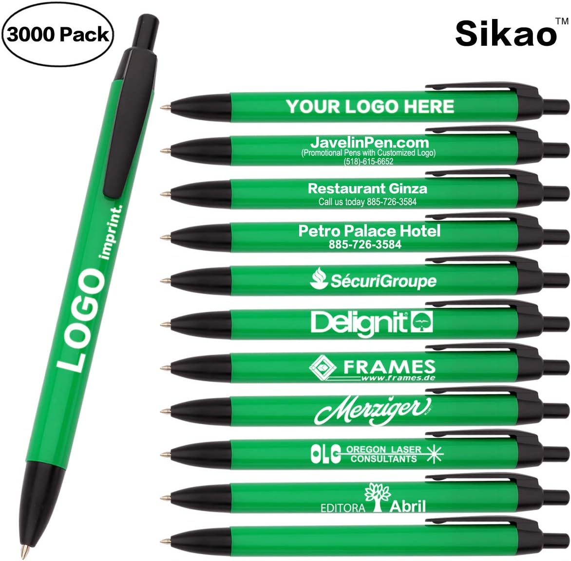 Bulk Customizable Personalized Pens With Your Company Name Or Logo Printing Promotional Giveaways For Business Promotion Celebrations And Marketing Fair Gifts Widebody Pen 3000 Pack Green Amazon Ca Office Products
