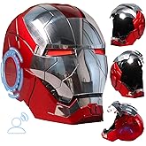 Iron-Mans Helmet Electronic Mark 5 Helmet Silver Voice Control/Sensing/Remote Control Open/Close with Sounds & LED Eyes Light Up Super Hero Movie 1:1 Model Prop.
