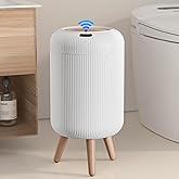 onlcuk Automatic Motion Sensor Bathroom Trash Can with Lid, 3 Gallon / 11L Touchless Trash Garbage Bin with Removable Legs fo