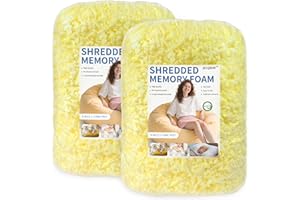 Jecqbor Bean Bag Filler: High-Density Ergonomic 10lbs Shredded Memory Foam Filling with Vacuum-Packed DIY Stuffing for Dog Beds, Punching Pillows & Kids Bean Bag Chair Refills
