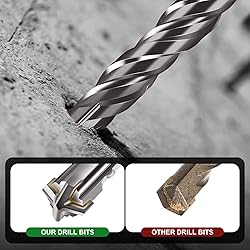 Becollo 4-Pieces SDS-Plus Rotary Hammer Drill Bit