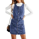 Yousify Womens Casual Sleeveless Denim Overalls Dresses Button Down Summer Jean Mini Dress 2025 Trendy Romper With Pockets