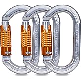 RESQT 22KN Auto Locking Climbing Carabiner Clips, Heavy Duty Climbing Carabiners Twist Lock, for Rock Climbing, Camping, Rappelling, Hunting, Rescue Equipment