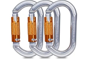 RESQT 22KN Auto Locking Climbing Carabiner Clips, Heavy Duty Climbing Carabiners Twist Lock, for Rock Climbing, Camping, Rappelling, Hunting, Rescue Equipment