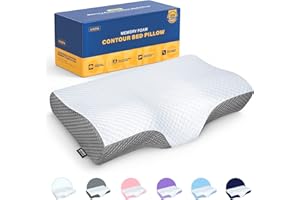 Octifie Adjustable Cervical Pillow for Neck and Shoulder Pain Relief, 5x Support Memory Foam Pillows for Sleeping, Orthopedic Contour Traction Pillow Odorless, Bed Pillow for Side Back Stomach Sleeper