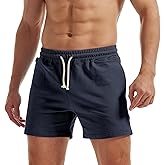 AIMPACT Mens Workout Sweat Shorts 5 Inch Cotton Casual Fitness Mens Athletic Gym Shorts with Pockets